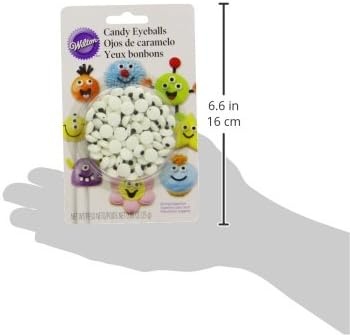 image:imageWilton Edible Candy Eyeball Sprinkles Small Edible Googly Eyes for Decorating Cupcakes Cookies amp Halloween Treats Black and White 088 oz88 ounce