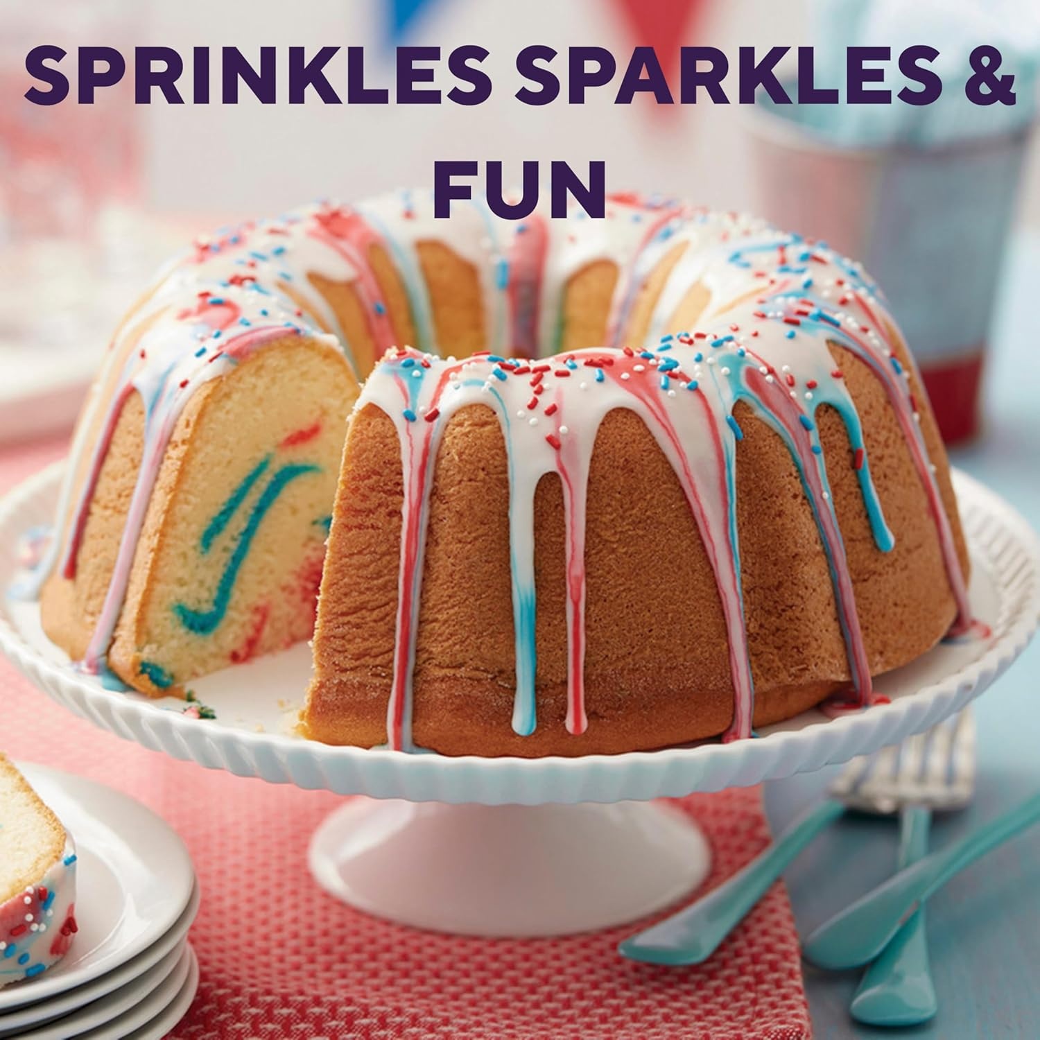 image:imageWilton Patriotic Edible Sprinkle Mix Includes Red White amp Blue Stars Nonpareils amp Jimmies Great for Holiday Cupcakes Brownies amp Cookies 38 oz Pack of 4