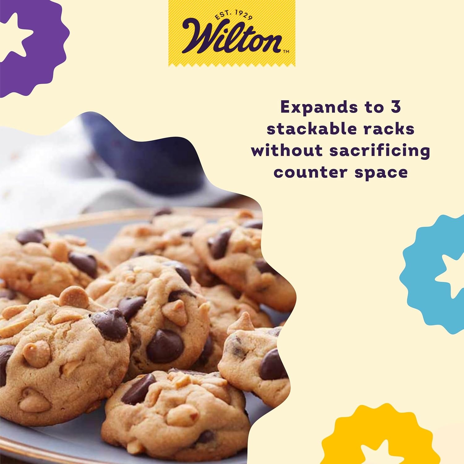 image:imageWilton Excelle Elite 3Tier Cooling Rack for Cookies Cake and More Cool Batches of Cookies Cake Layers or Finger Foods BlackCakes and More