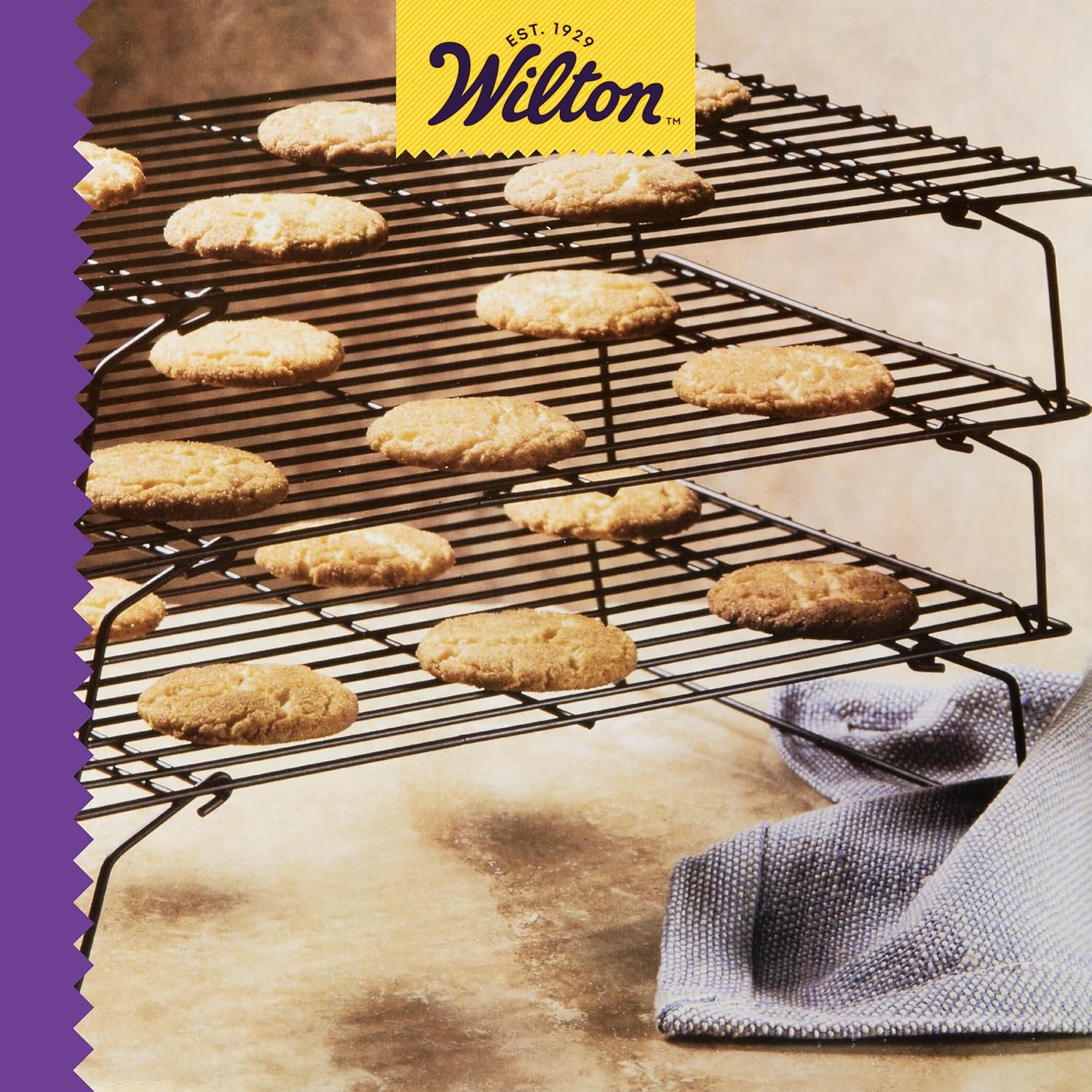 image:imageWilton Excelle Elite 3Tier Cooling Rack for Cookies Cake and More Cool Batches of Cookies Cake Layers or Finger Foods BlackCakes and More