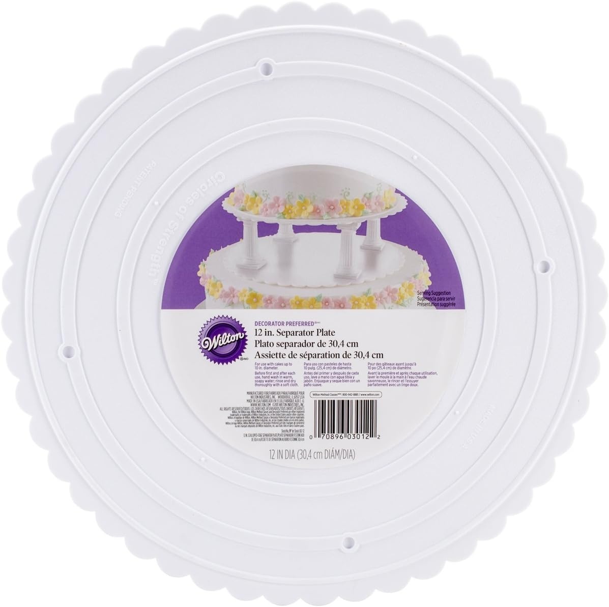 image:imageWilton Scalloped Edge Cake Separators For Tiered Cake 8Inch Seperator Plate Wedding Cake Stand Scalloped Edge Separator Plate WhiteRound