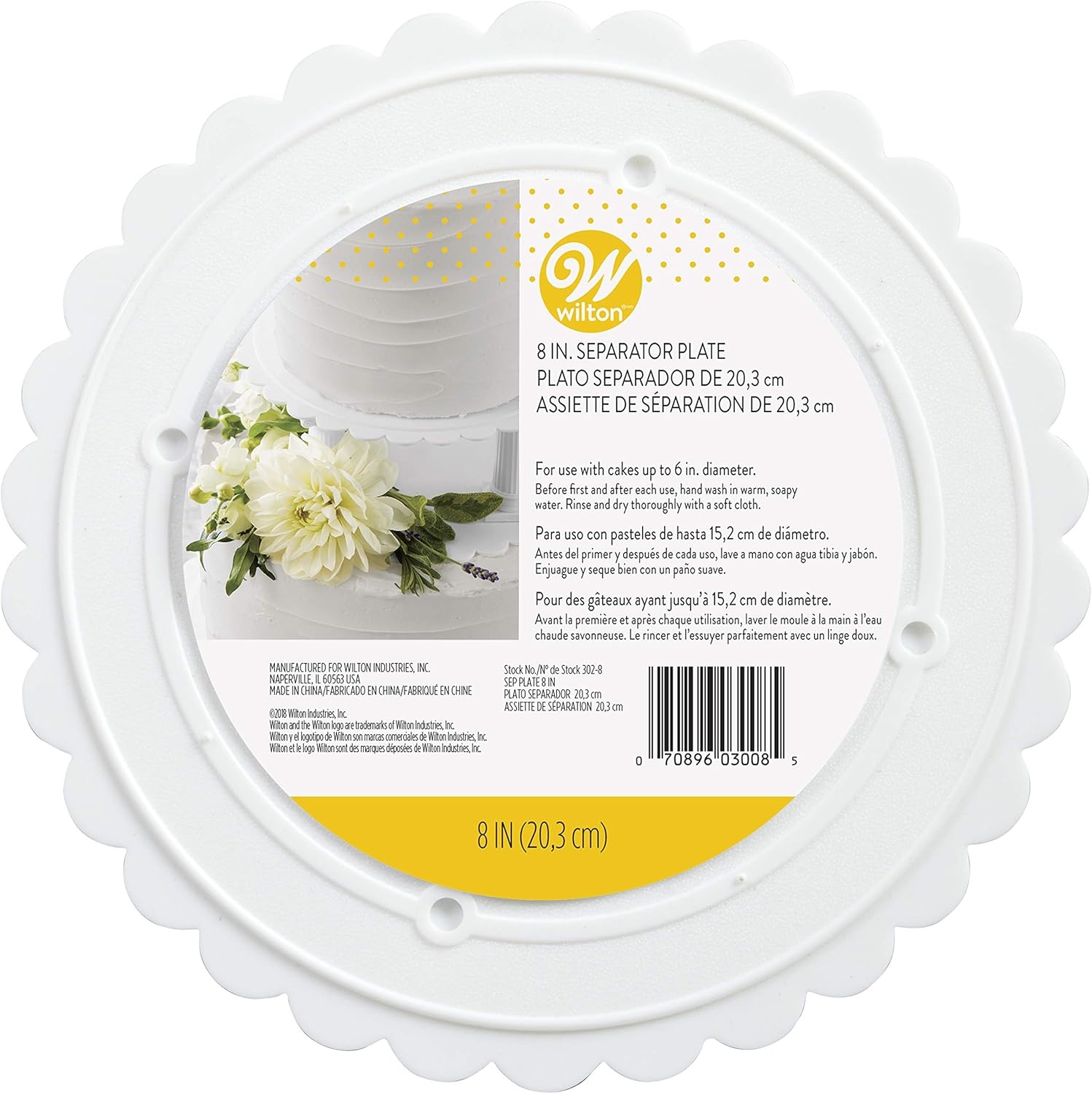 image:imageWilton Scalloped Edge Cake Separators For Tiered Cake 8Inch Seperator Plate Wedding Cake Stand Scalloped Edge Separator Plate WhiteRound