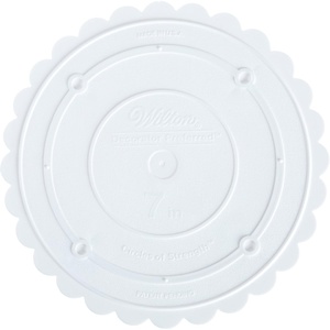 Wilton Scalloped Edge Cake Separators For Tiered Cake, 8-Inch Seperator Plate, Wedding Cake Stand, Scalloped Edge Separator Plate (White)(Round)