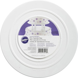 Wilton Smooth Edge Separator Plate for Cakes, 8-Inch , White(10in)