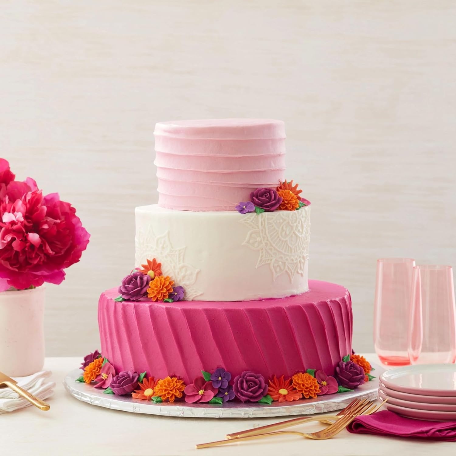 image:imageWilton Cake Support Rods and Caps For Stacking 14Piece Layer Cake Stacking Kit Strong Durable Support Rods Cake Tier Stacking Kit Purple