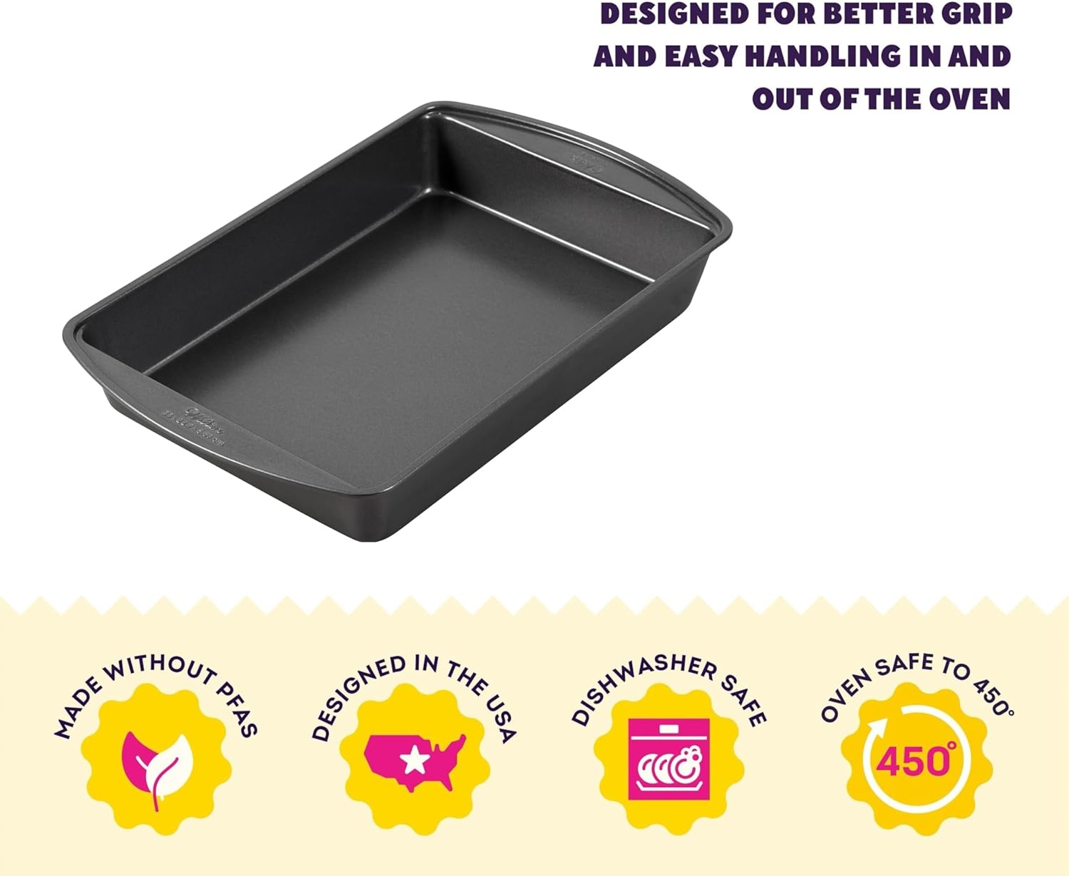 image:imageWilton Gold NonStick 13 x 9 Inch Oblong Baking or Roasting Pan ColdRolled Steel Bakeware Made without PFAS Packaging May Vary