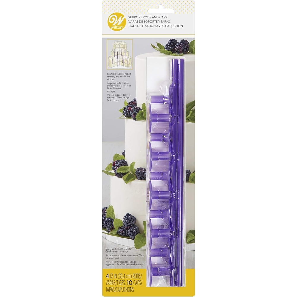 image:imageWilton Cake Support Rods and Caps For Stacking 14Piece Layer Cake Stacking Kit Strong Durable Support Rods Cake Tier Stacking Kit Purple